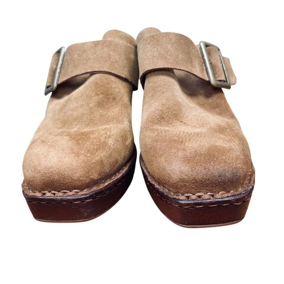 Born Hannah 10 Square Toe Suede Buckle Mule Clog Platform Boho Western Comfort - Picture 8 of 11